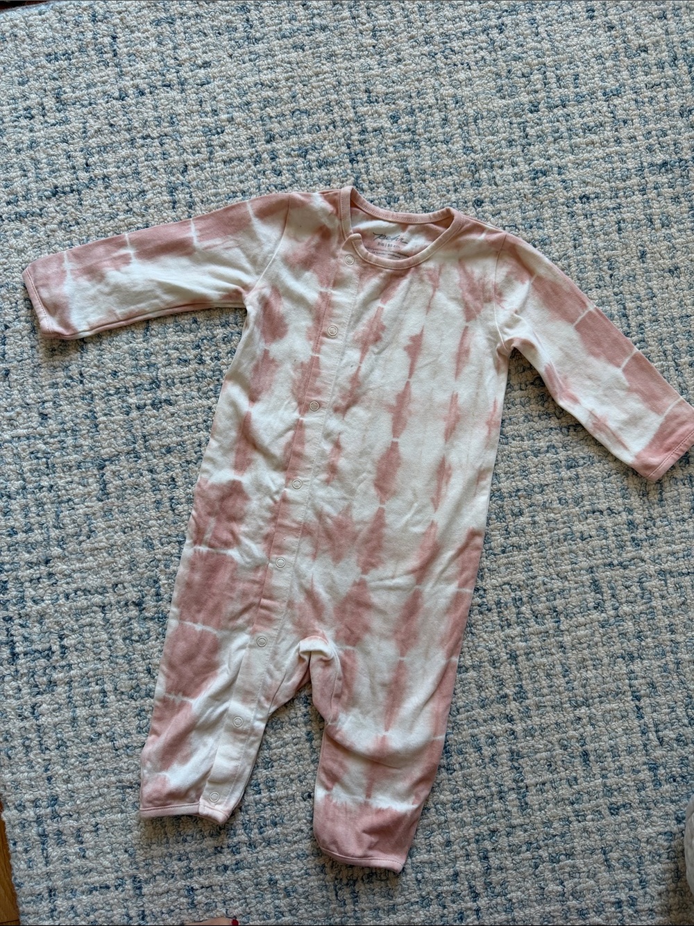Pehr Tie pink dye snap onesie romper 3-6 min he